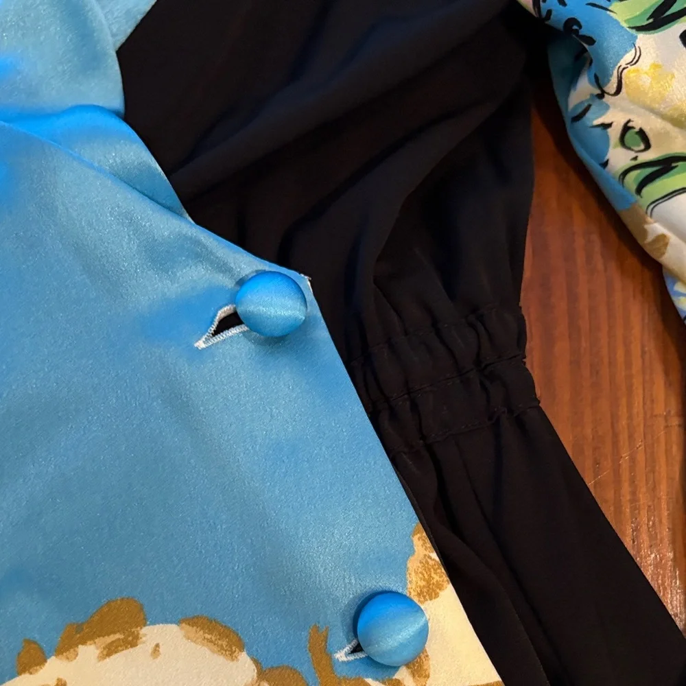 NWT Tory Burch Elegant Black and Floral Dress - Picture 4 of 10
